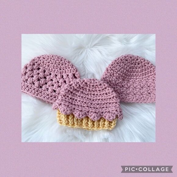 Set of 3 Baby Girl Crochet Hats Punk Yellow - Picture 1 of 6